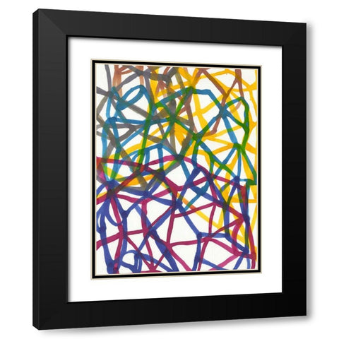 Matrix I Black Modern Wood Framed Art Print with Double Matting by Fuchs, Jodi