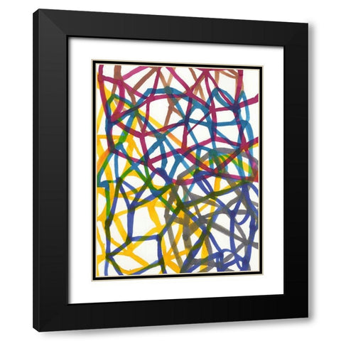 Matrix II Black Modern Wood Framed Art Print with Double Matting by Fuchs, Jodi