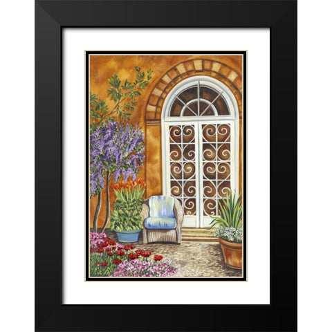 Tuscan Veranda I Black Modern Wood Framed Art Print with Double Matting by Vitaletti, Carolee