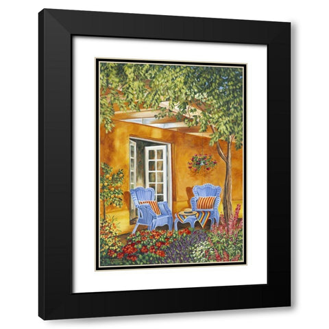 Tuscan Veranda II Black Modern Wood Framed Art Print with Double Matting by Vitaletti, Carolee