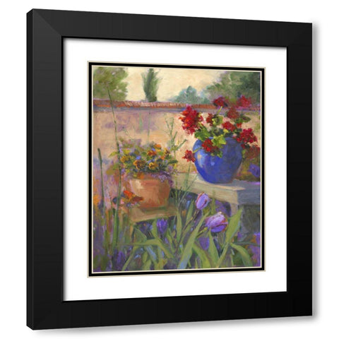Geranium Awakening Black Modern Wood Framed Art Print with Double Matting by Oleson, Nanette