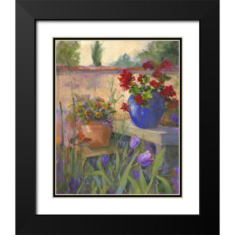 Geranium Awakening Black Modern Wood Framed Art Print with Double Matting by Oleson, Nanette