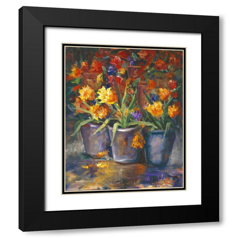 Flower Fiesta Black Modern Wood Framed Art Print with Double Matting by Oleson, Nanette