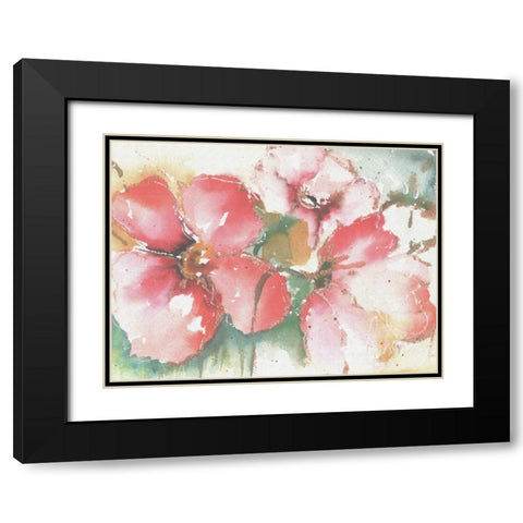 Soft Poppies II Black Modern Wood Framed Art Print with Double Matting by Herrera, Leticia