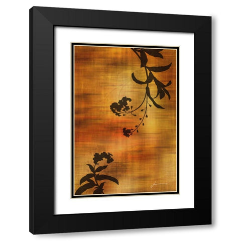 Sepia Floral I Black Modern Wood Framed Art Print with Double Matting by Burghardt, James