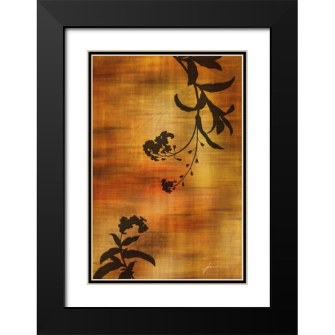Sepia Floral I Black Modern Wood Framed Art Print with Double Matting by Burghardt, James