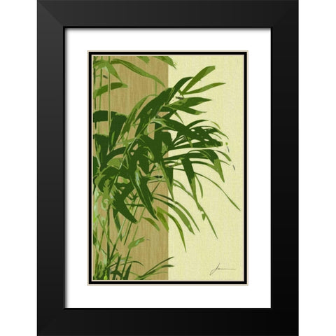 Painted Contrast Leaves I Black Modern Wood Framed Art Print with Double Matting by Burghardt, James
