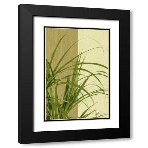 Painted Contrast Leaves III Black Modern Wood Framed Art Print with Double Matting by Burghardt, James