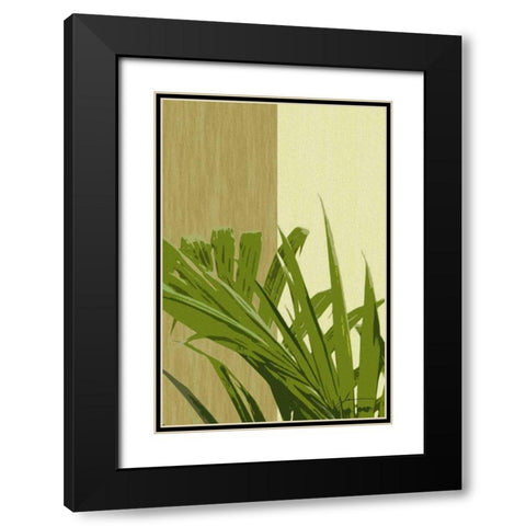 Painted Contrast Leaves IV Black Modern Wood Framed Art Print with Double Matting by Burghardt, James