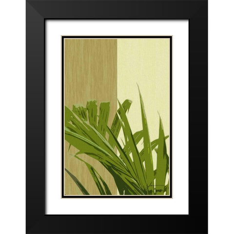 Painted Contrast Leaves IV Black Modern Wood Framed Art Print with Double Matting by Burghardt, James