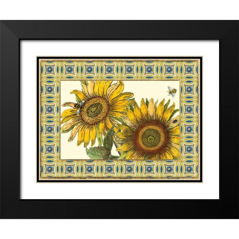 Classical Sunflower II Black Modern Wood Framed Art Print with Double Matting by Vision Studio