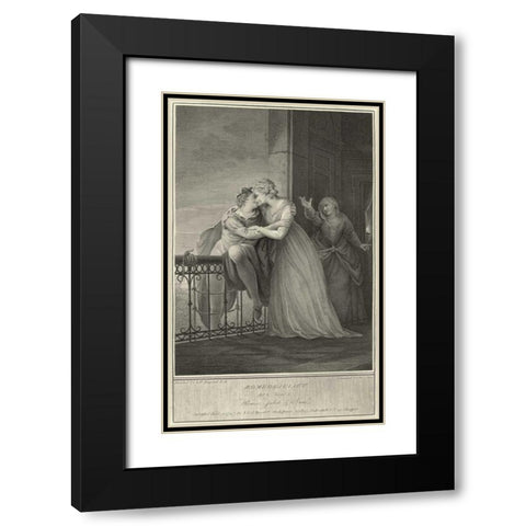 Romeo and Juliet Black Modern Wood Framed Art Print with Double Matting by Unknown
