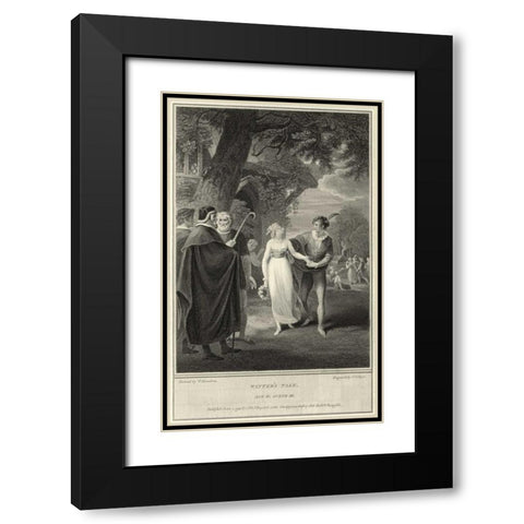 Winters Tale Black Modern Wood Framed Art Print with Double Matting by Unknown