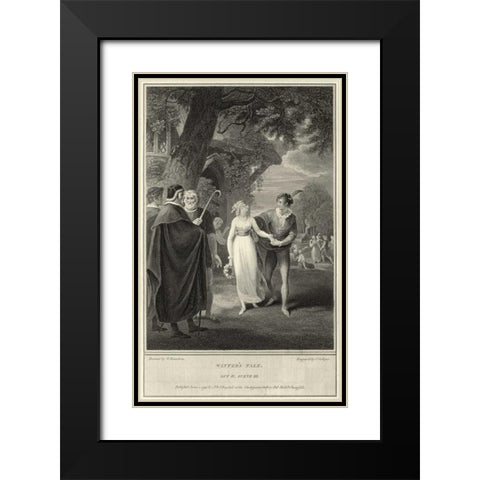Winters Tale Black Modern Wood Framed Art Print with Double Matting by Unknown