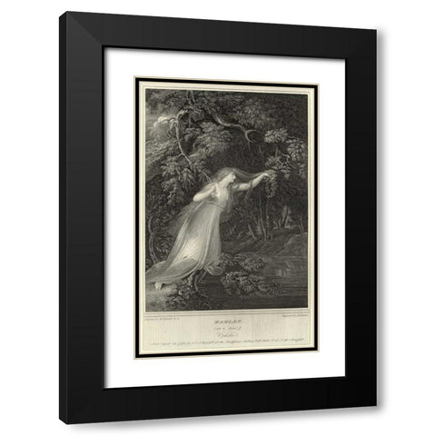 Hamlet Black Modern Wood Framed Art Print with Double Matting by Unknown