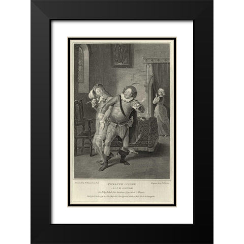 Twelth Night Black Modern Wood Framed Art Print with Double Matting by Unknown