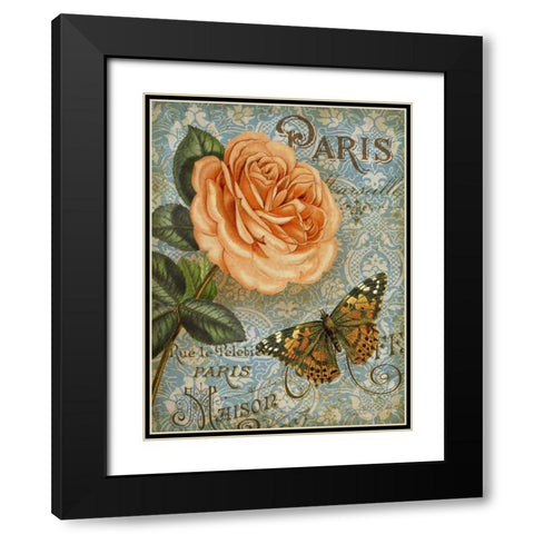 Memories of Paris I Black Modern Wood Framed Art Print with Double Matting by White, Abby