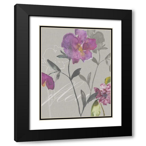 Violette Fleur I Black Modern Wood Framed Art Print with Double Matting by Mosley, Kiana