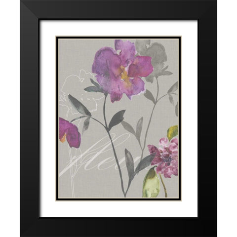 Violette Fleur I Black Modern Wood Framed Art Print with Double Matting by Mosley, Kiana