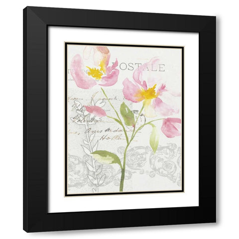 Romantic Watercolor I Black Modern Wood Framed Art Print with Double Matting by Mosley, Kiana