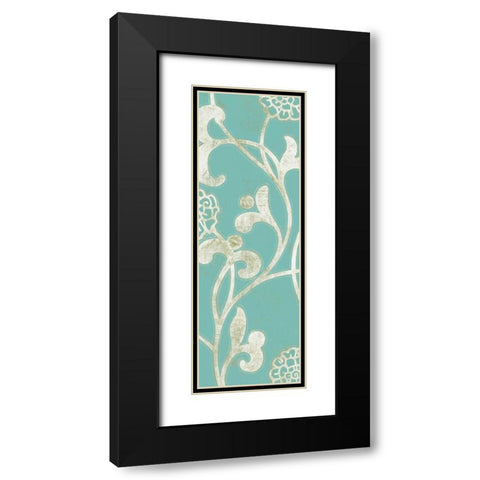 2-Up Teal Vine I Black Modern Wood Framed Art Print with Double Matting by Wyatt Jr., Norman