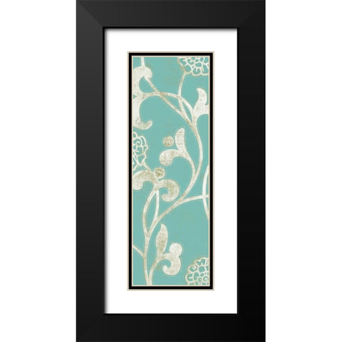 2-Up Teal Vine I Black Modern Wood Framed Art Print with Double Matting by Wyatt Jr., Norman