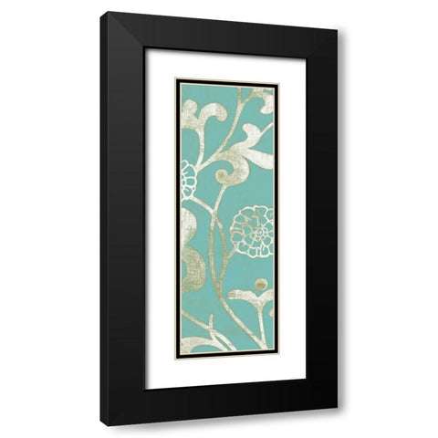 2-Up Teal Vine II Black Modern Wood Framed Art Print with Double Matting by Wyatt Jr., Norman