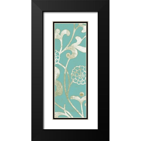 2-Up Teal Vine II Black Modern Wood Framed Art Print with Double Matting by Wyatt Jr., Norman