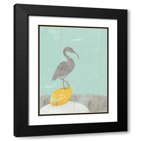 Heron Collage II Black Modern Wood Framed Art Print with Double Matting by Goldberger, Jennifer