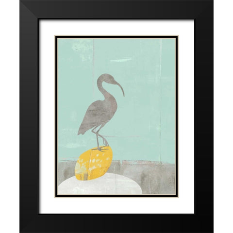 Heron Collage II Black Modern Wood Framed Art Print with Double Matting by Goldberger, Jennifer