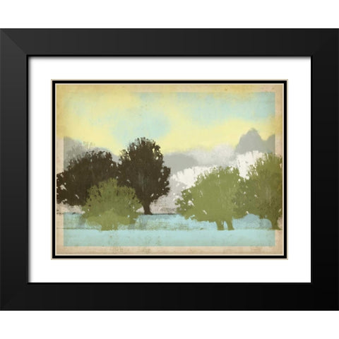 Serene Park I Black Modern Wood Framed Art Print with Double Matting by Vision Studio