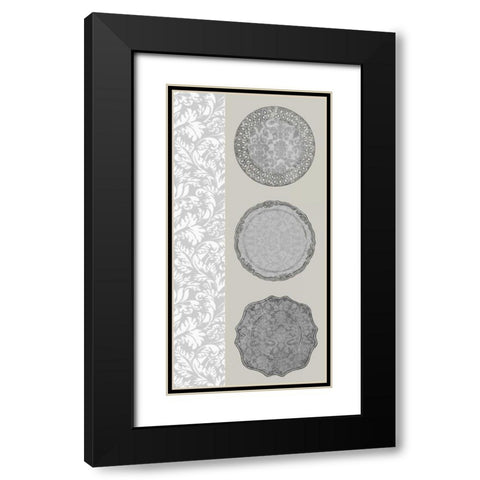 Linear Tableware I Black Modern Wood Framed Art Print with Double Matting by Vess, June Erica