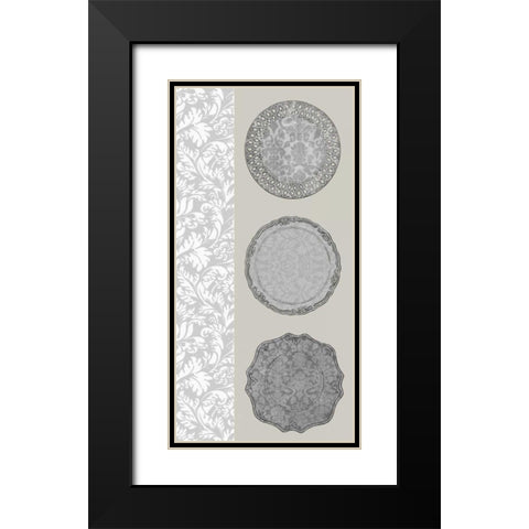 Linear Tableware I Black Modern Wood Framed Art Print with Double Matting by Vess, June Erica