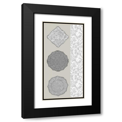 Linear Tableware II Black Modern Wood Framed Art Print with Double Matting by Vess, June Erica