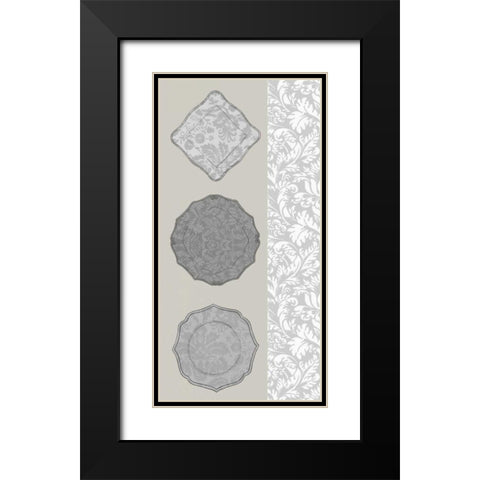 Linear Tableware II Black Modern Wood Framed Art Print with Double Matting by Vess, June Erica