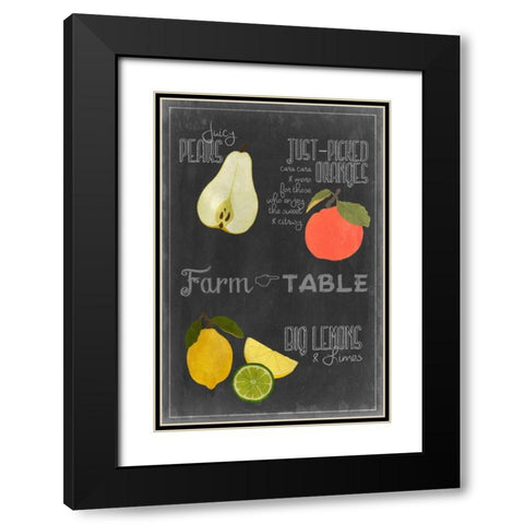 Blackboard Fruit IV Black Modern Wood Framed Art Print with Double Matting by Vision Studio