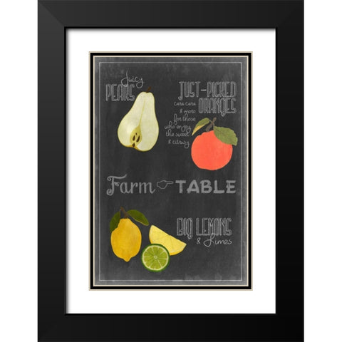 Blackboard Fruit IV Black Modern Wood Framed Art Print with Double Matting by Vision Studio