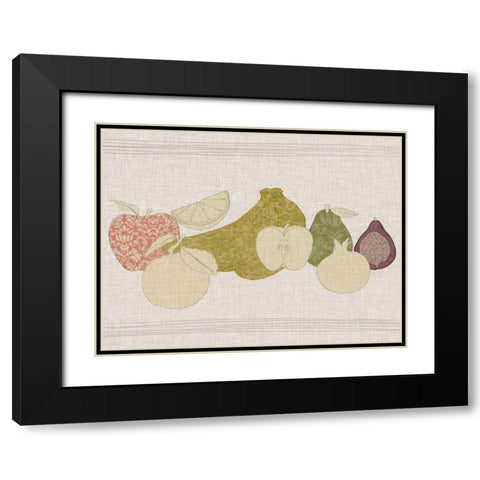 Contour Fruits and Veggies I Black Modern Wood Framed Art Print with Double Matting by Vision Studio