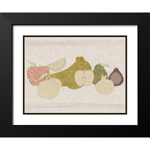 Contour Fruits and Veggies I Black Modern Wood Framed Art Print with Double Matting by Vision Studio