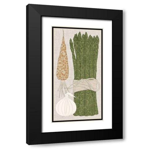 Contour Fruits and Veggies V Black Modern Wood Framed Art Print with Double Matting by Vision Studio