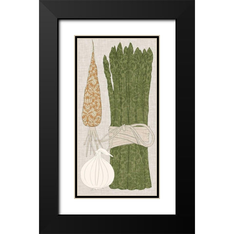 Contour Fruits and Veggies V Black Modern Wood Framed Art Print with Double Matting by Vision Studio