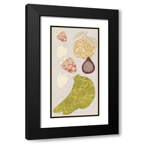 Contour Fruits and Veggies VIII Black Modern Wood Framed Art Print with Double Matting by Vision Studio