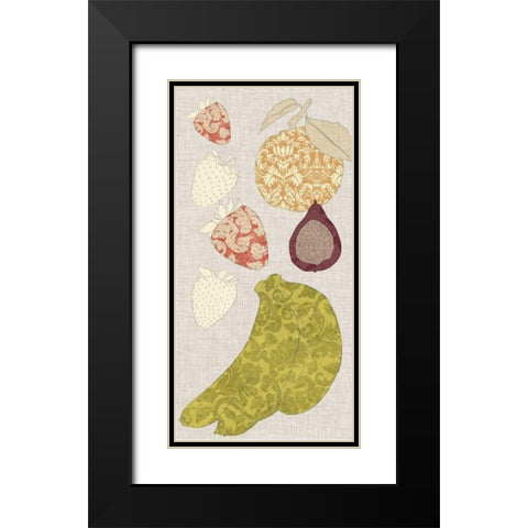Contour Fruits and Veggies VIII Black Modern Wood Framed Art Print with Double Matting by Vision Studio