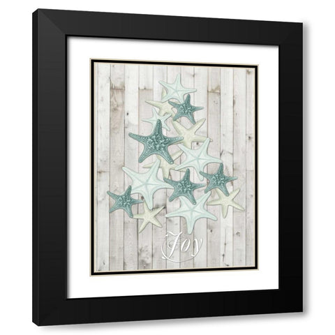 Coastal Christmas III Black Modern Wood Framed Art Print with Double Matting by Vision Studio