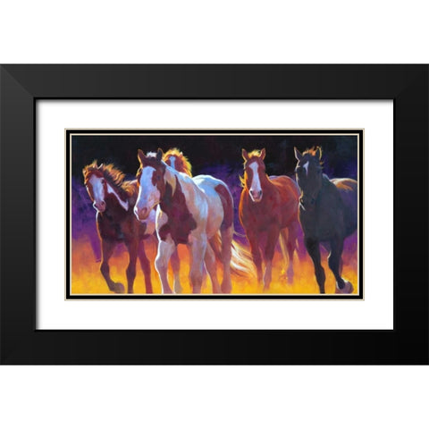 Whitefish Morning Black Modern Wood Framed Art Print with Double Matting by Chapman, Julie