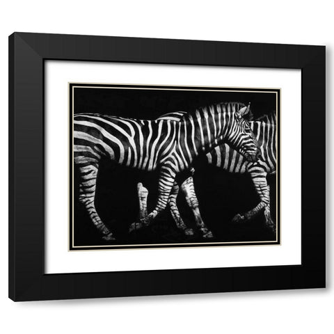 Op Art Black Modern Wood Framed Art Print with Double Matting by Chapman, Julie