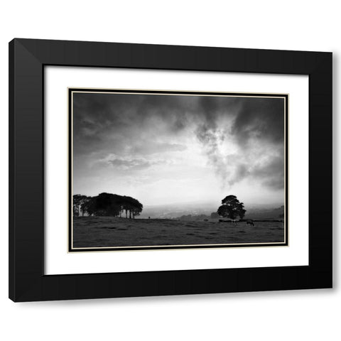 Dales Landscape Black Modern Wood Framed Art Print with Double Matting by Henson, Martin