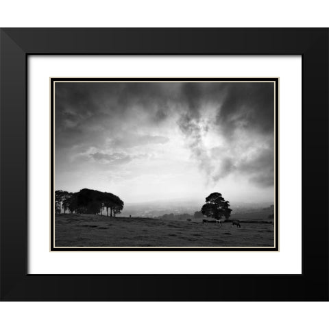 Dales Landscape Black Modern Wood Framed Art Print with Double Matting by Henson, Martin