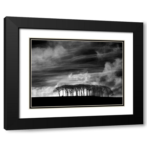 Early Morning Clouds Black Modern Wood Framed Art Print with Double Matting by Henson, Martin
