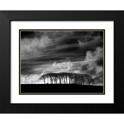 Early Morning Clouds Black Modern Wood Framed Art Print with Double Matting by Henson, Martin